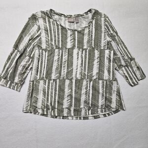 Chico's Striped Earthy Shirt Size 3 - Womens XL (16)